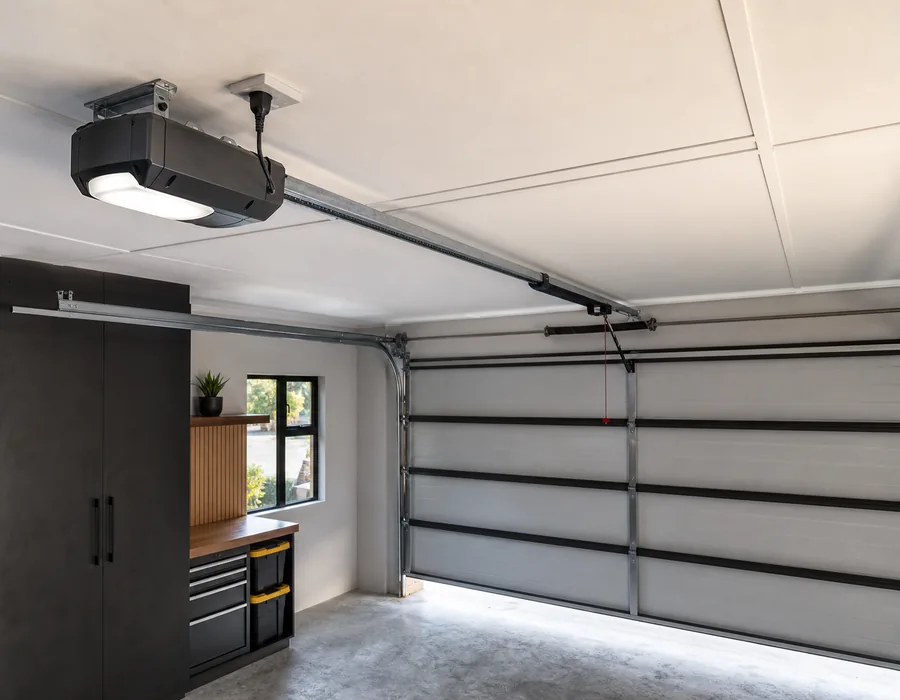 Gate motors — garage door motor installation with rail and safety release