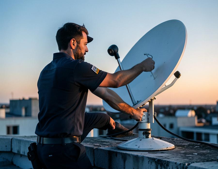 Certified technician working on a rooftop installation